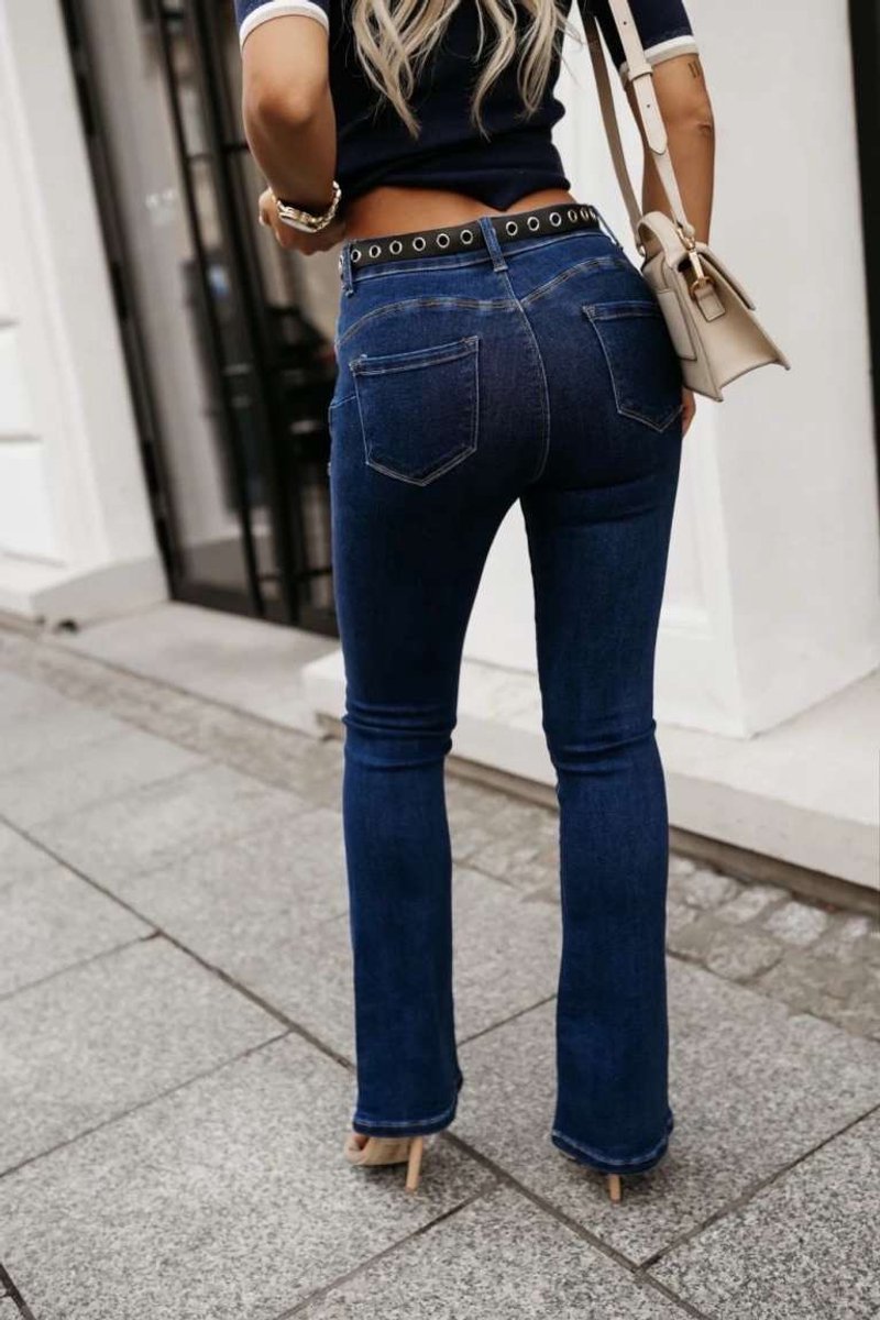 Push-up flared jeans donker