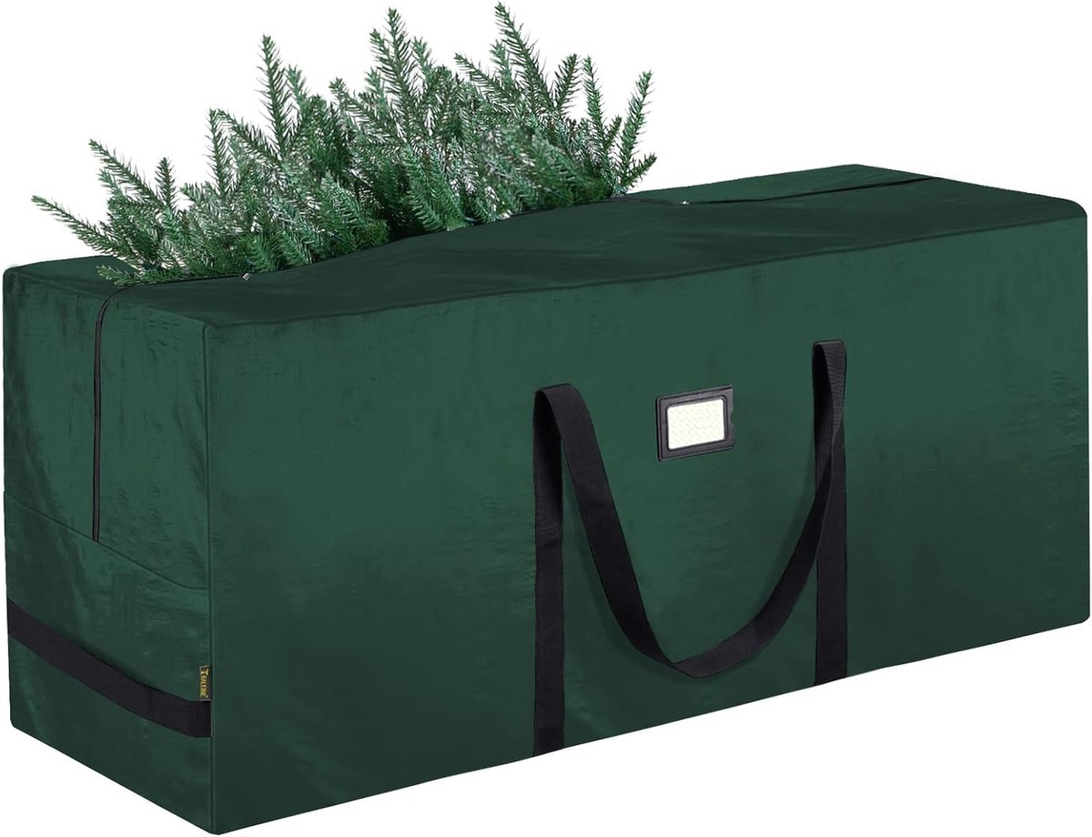 Kerstboomtas - 127*40.6*50.8cm - Groen - PE - Kerstboom Opbergtas voor Kerstboom - Kerstboomhoes - Met Ritssluiting en Handvaten - Kerstboom Opbergzak - Opbergtas voor Kunstkerstboom - Waterdichte opbergtas - Stofdicht, insectenwerend en vochtwerend