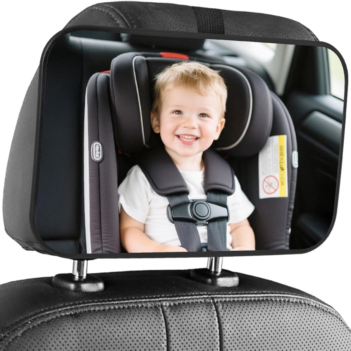 MMM® Auto Spiegel Baby - Achteruitkijkspiegel Baby - Autospiegel Baby Voor Achterbank - Zwart - ‎24 cm x 19 cm x 3 cm