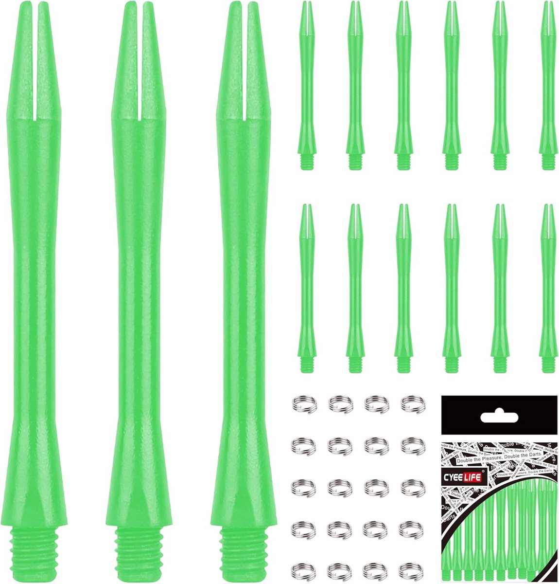 Complete Set Dartpijlen Assortiment: 15 Assen, 20 O-ringen en 4 Accessoires