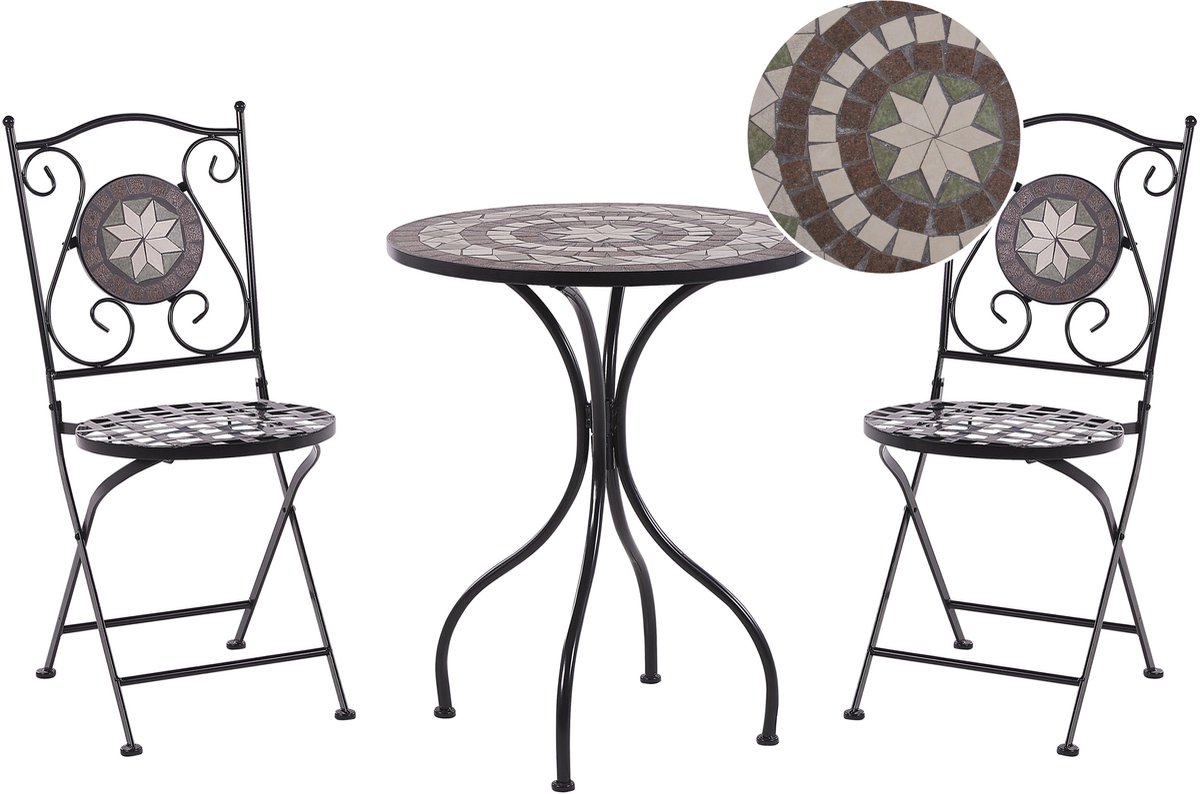 Bol.com BELIANI CARIATI - Bistroset voor 2 - Zwart - IJzer aanbieding