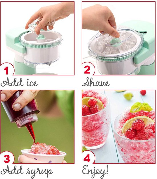 IJsschaafmachine - zelfgemaakte ijsmaker - elektrische ijsvergruizer, geschikt voor het maken van smoothies, ijshoorntjes en cocktails - handig voor thuisgebruik. — afbeelding 3
