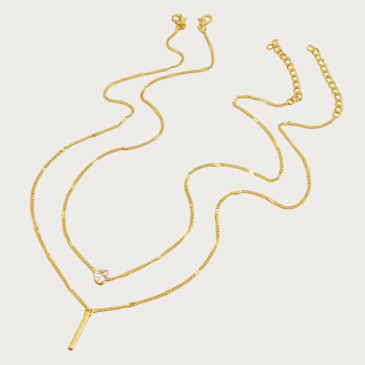 Luna - Dubbele Ketting - Stainless Steel