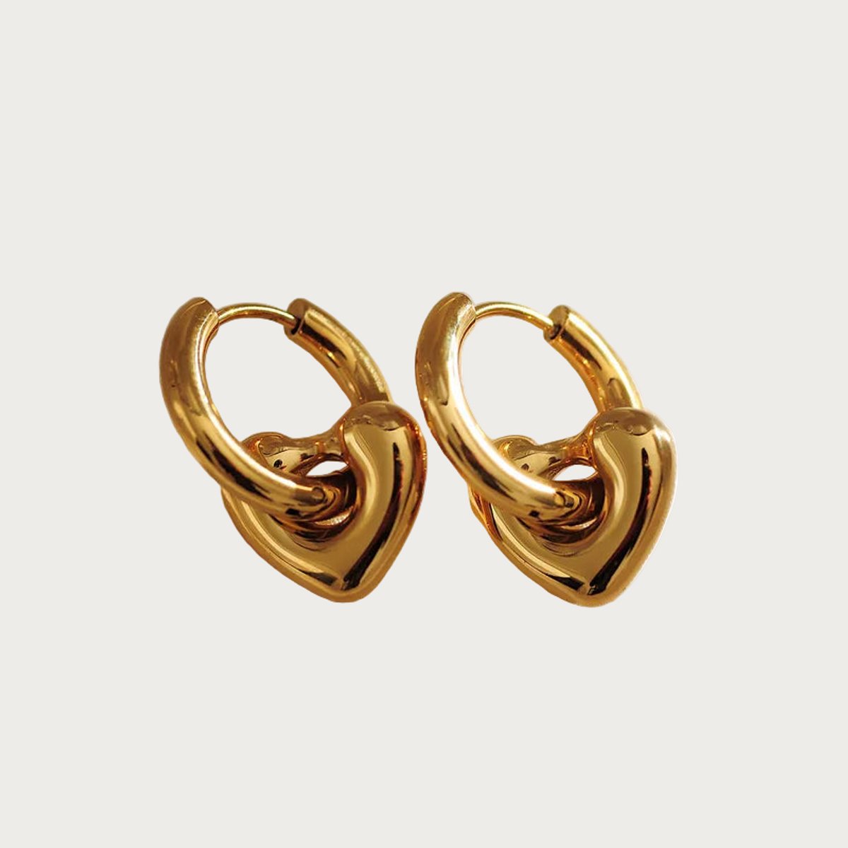 Golden Heart - Oorbellen - Stainless Steel