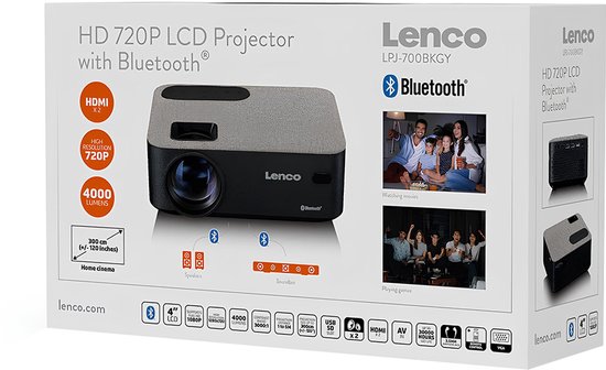 Lenco LPJ-700BKGY - Projecteur LCD avec Bluetooth®