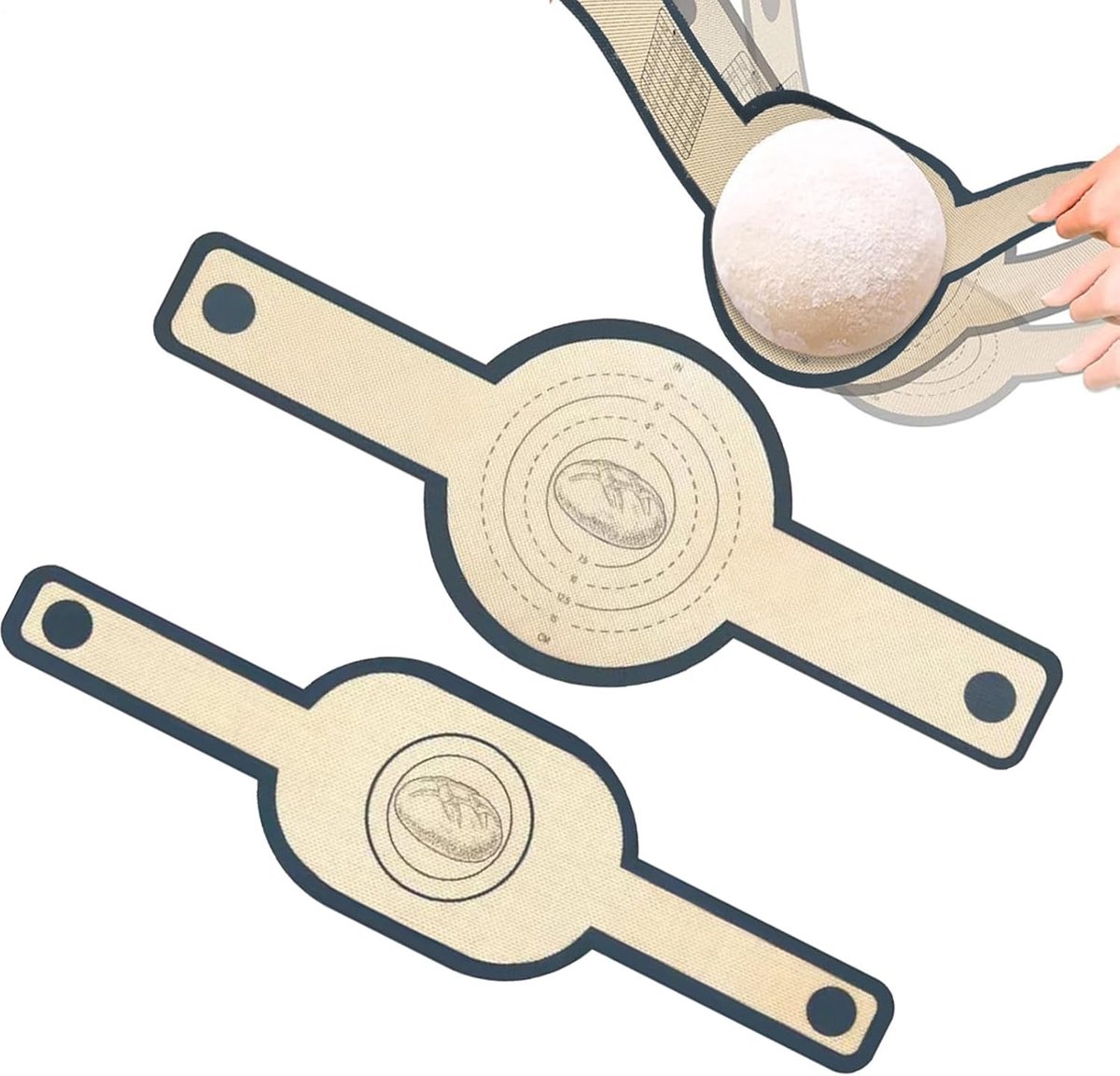 Siliconen broodtrommel - Bakband - Gelijkmatig broodbakken - Hittebestendig handvat - 215 x 204 cm - Afbeelding