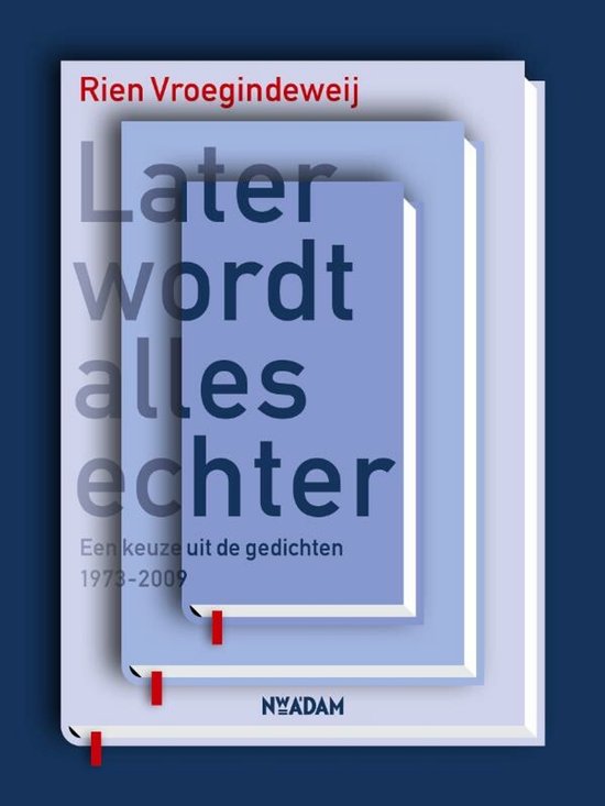 Boekomslag met de titel 'Later wordt alles echter', een keuze uit gedichten 1973-2009.