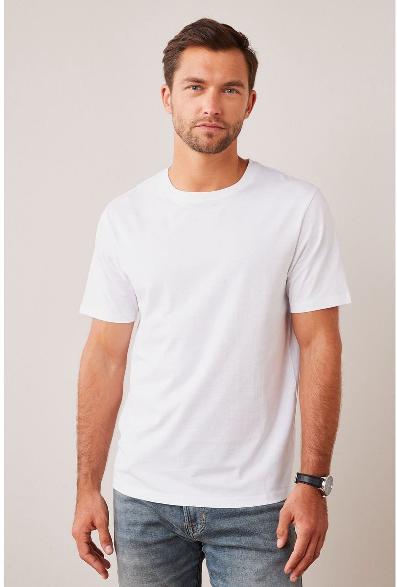 Next Normale Pasvorm - Essentieel katoenen T-shirt met ronde hals