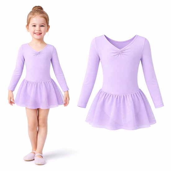 Turnpakje voor meisjes, katoenen balletpakje voor meisjes, danspakje voor meisjes, junior balletpakje voor peuters, balletpanty's (rok wordt apart verkocht) - België