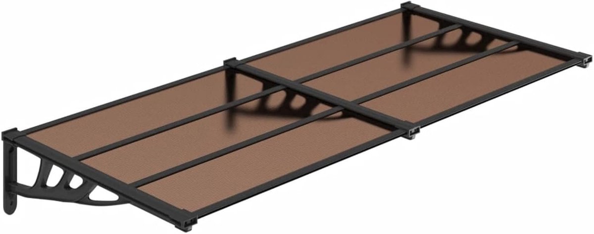 Deur Luifel - Overkapping Voordeur - Bescherming Buiten - Polycarbonaat Platen - 152x90 cm - Zwart