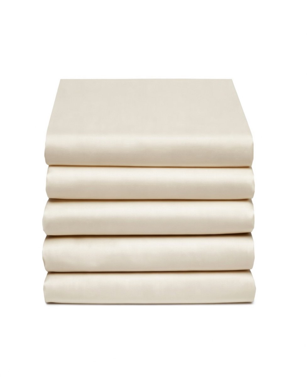 Satijnen Hoeslaken - Luxe Slaapcomfort - 160x200 cm - Tweepersoons - Natural - Restant Actie!