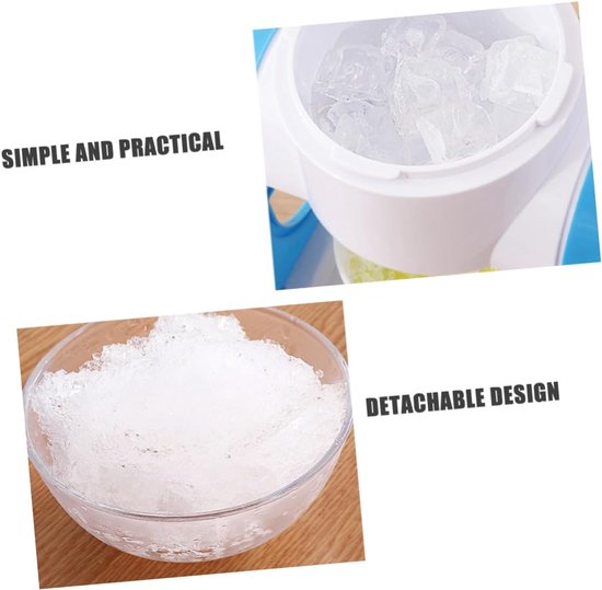 Handmatige IJsmachine - Slushmachine - Zelf IJs Maken - Eenvoudig Schoonmaken - 28.5 x 19.5 x 18.5 cm - Blauw — afbeelding 4