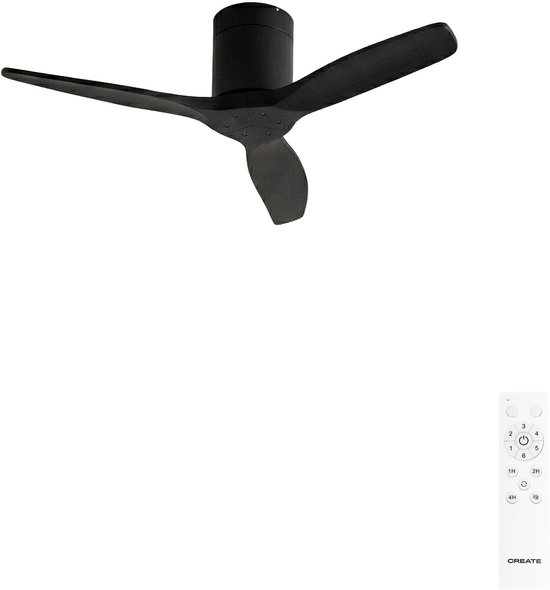Stille 40W plafondventilator met ABS bladen, IP44 waterdicht, zomer/winterfunctie, afstandsbediening, Ø112 cm