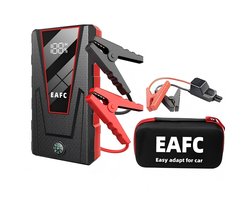 EAFC 12V Jumpstarter voor Auto - 1200A / 12.000 mAh Powerbank - Startkabel met smartklemmen - Jumpstarters - USB-C Snellader - LED Zaklamp - SOS Noodlicht - Noodpakket - Alle Voertuigen - Inclusief Opberghoes - Sinterklaas cadeau auto