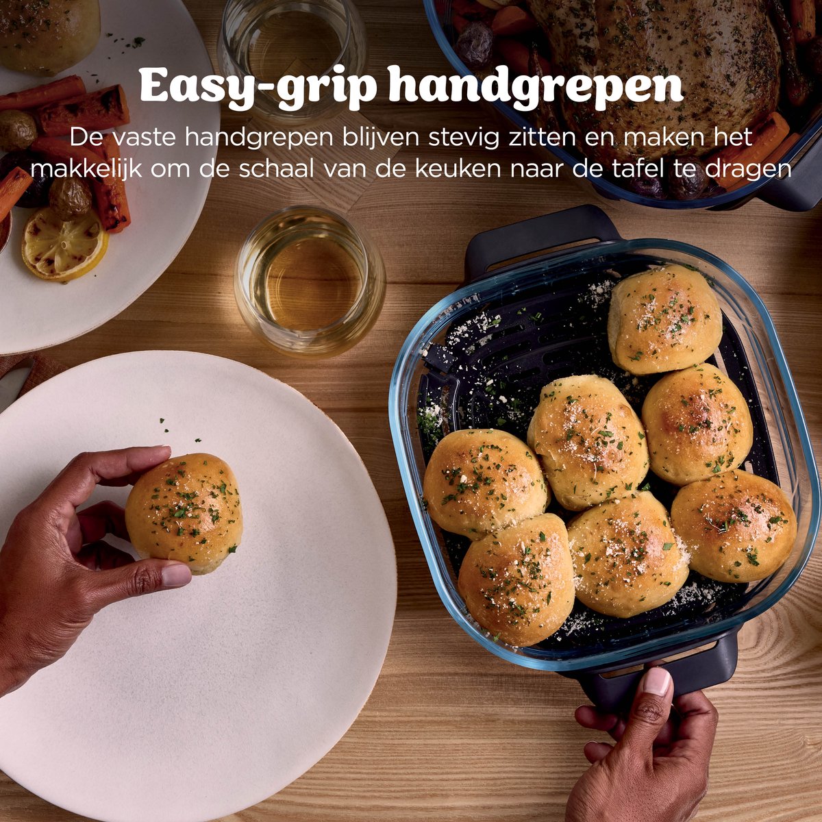 Ninja CRISPi PRO 7-in-1 Glazen Airfryer met 7 functies - Airfryen, Bakken, Braden, Rijzen, Drogen. Max Crisp en Opnieuw krokant maken - 2.3 liter en 5.7 liter glazen schaal - PFAS vrij koken - Stone - AS101EULG – foto 5