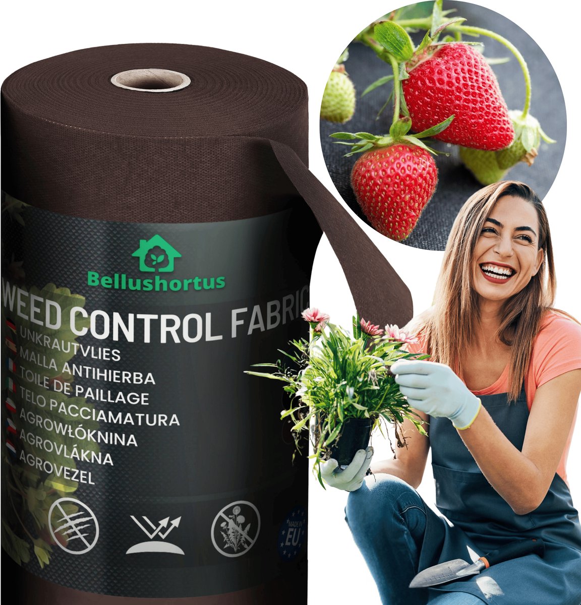 Onkruidvlies Tuinvlies Tegen Onkruid bruin, AGROTEXTIEL 1.6m 150g/m² met UV / 45 meter | Hoge UV-Stabilisatie | Scheurvast tuinvlies tuinfolie mulchvlies afdekvlies wortelblokkering, ademend | Niet-geweven Stof bruin
