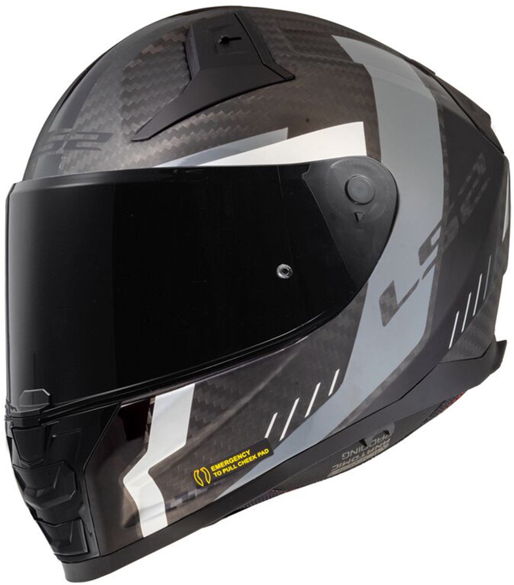 LS2 FF811 Vector II Carbon Grid Mat Zwart Grijs Integraalhelm - Helm