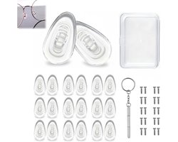 10 paar - Neuspads voor brillen - Antislip siliconen neuspads - Brilreparatieset - Neuspads met airbag - Vervangingsset voor neuspads met schroefbevestiging - Eenvoudig te installeren neuspads - Geschikt voor de meeste brillen en zonnebrillen