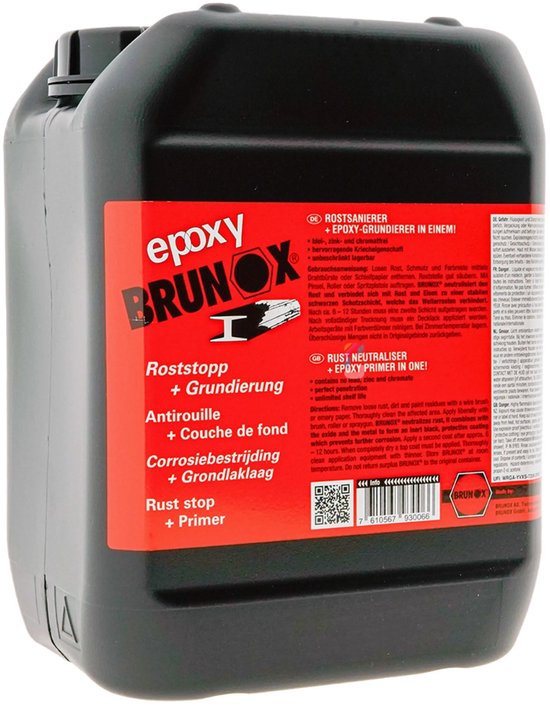 Foto: Brunox roeststop en primer epoxyhars 5 liter sterk penetratievermogen
