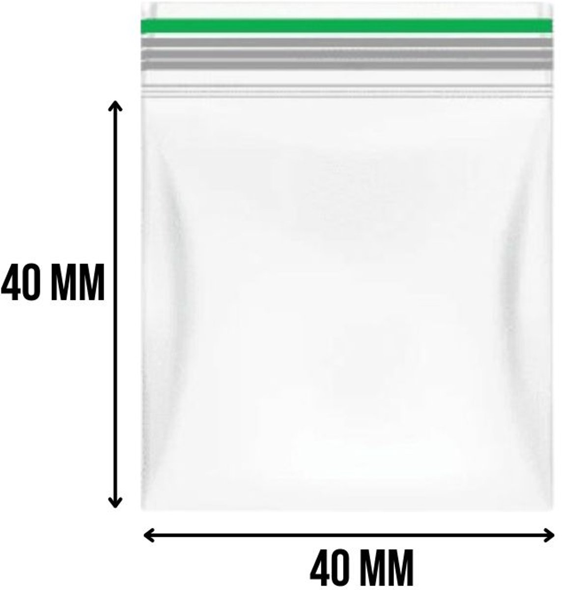 Gripzakjes 40x40 mm transparant per 100 stuks verpakt