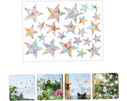 1 vellen- Sterren Raamstickers-raamstickers vogelbescherming-antibotsings raamstickers-Elektrostatische raamstickers-Regenboog - Prisma -Decoratief Iriserend-suncatcher stickers -vogelbescherming voor ramen-Voorkomt vogelaanvaringen