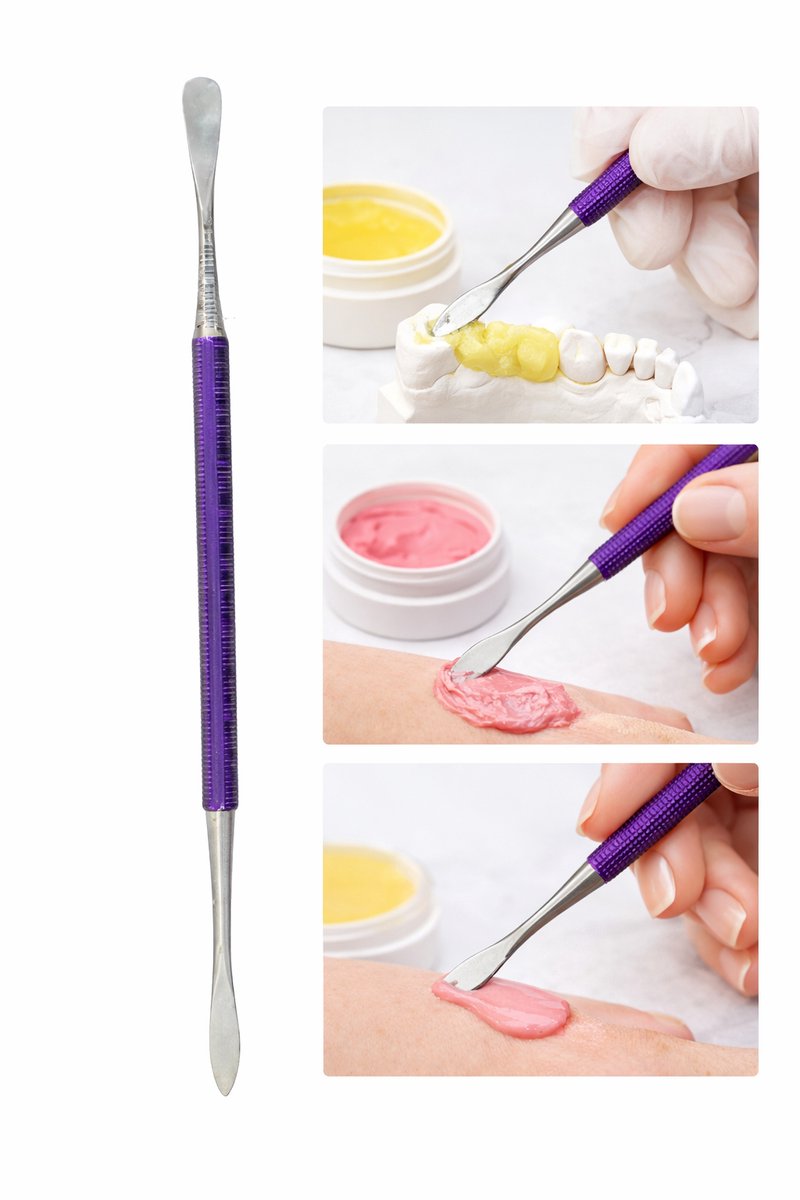 Belux Surgical Instruments / Dubbelzijdige Wax Spatel – RVS – Met Antislip Grip – Dental, Laboratorium & Beauty Tool