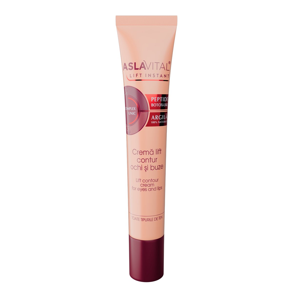 Aslavital LIFTINSTANT - Oog- en lipcontour liftende crème - Argireline™ Amplified Peptide - minder rimpels rond de ogen - liftend effect - 15ML