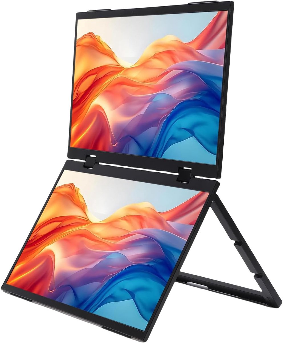 Draagbaar Dubbel Scherm - Laptop Uitbreiding - Multitasken Onderweg - IPS Full HD - 156 Inch
