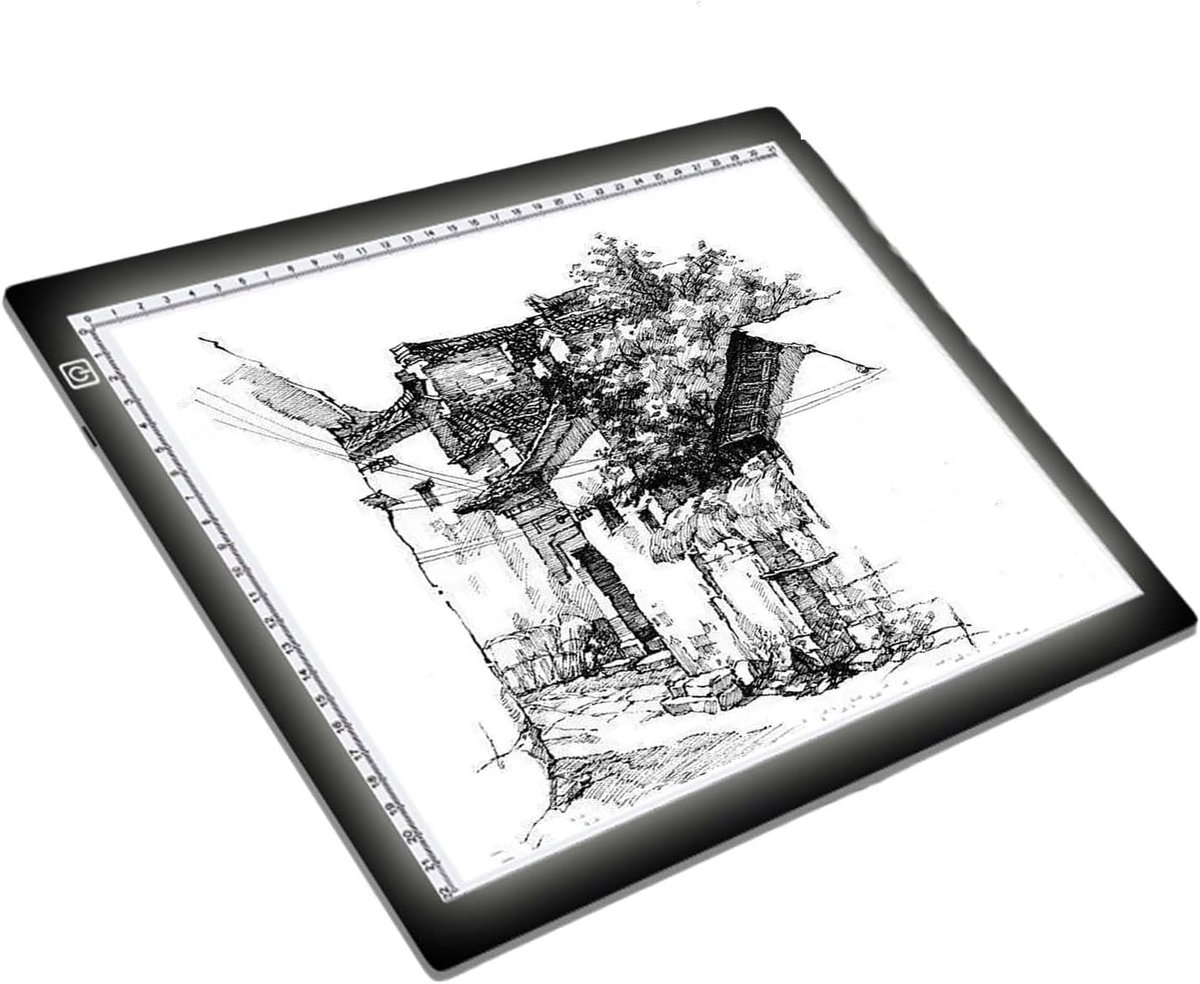 Lichttafel Tekenen - Kopieerbord LED - Creatief Werk - Traploos Dimbaar - A2 Formaat - Zwart
