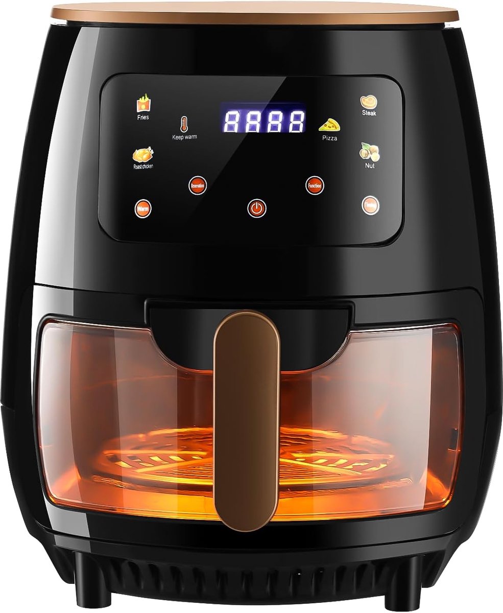 Heteluchtfriteuse - Airfryer - Gezond Frituren - Met Kijkvenster - 6 Liter - Wit