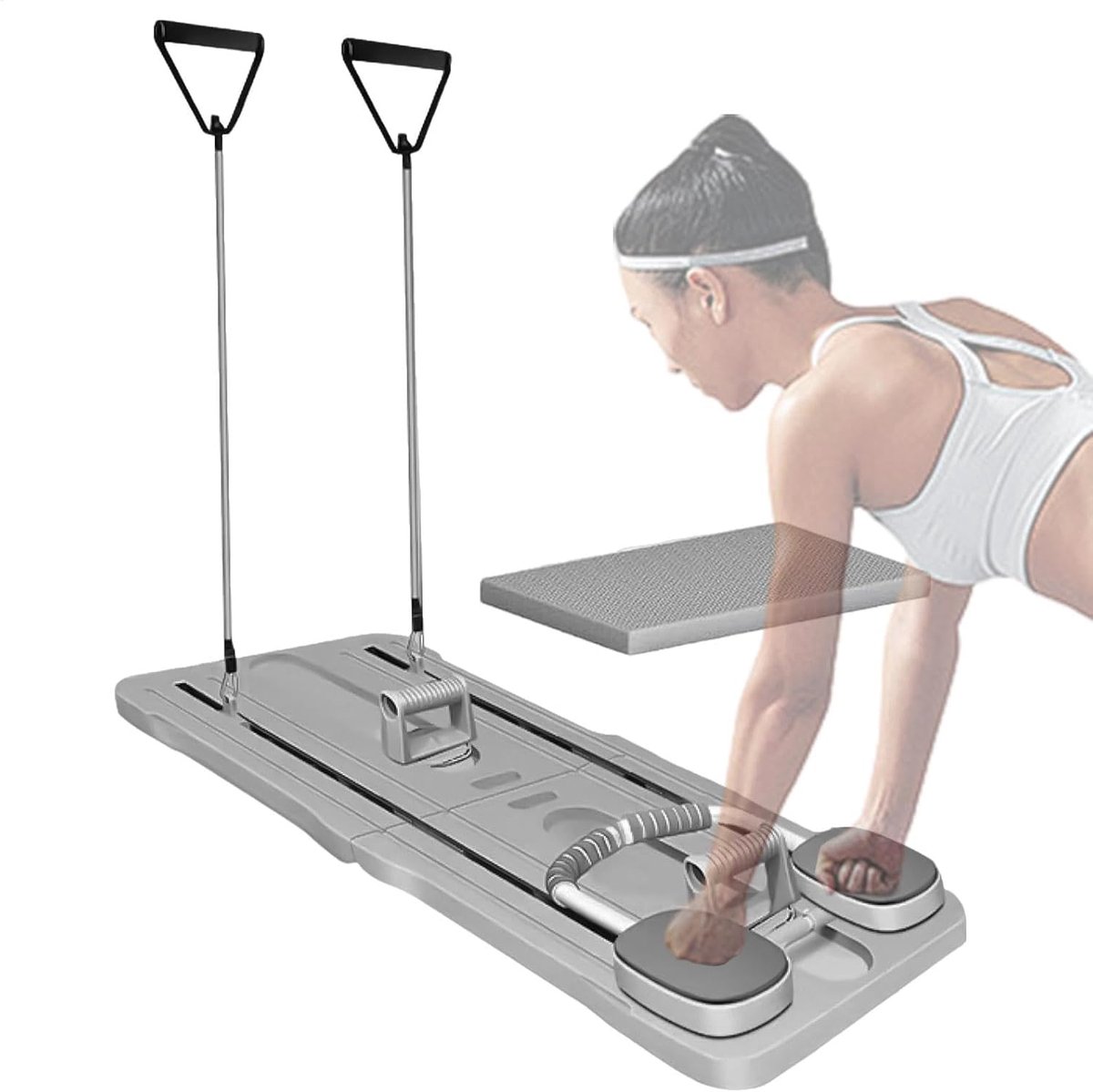 Pilates Board - Fitness Trainer - Core Training - Auto-Rebound Technologie - 105 cm Lengte - Grijs
