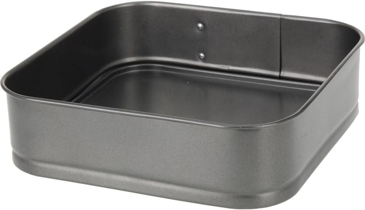 Vierkante Bakvorm - Springvorm - Taarten Bakken - Anti-aanbaklaag - 24x24x6 cm - Zwart