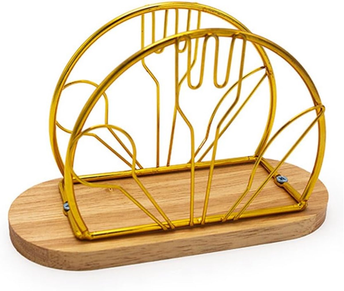 Servethouder Metaal - Tafelblad Organizer - Keuken Tafel - Modern Design - Goud