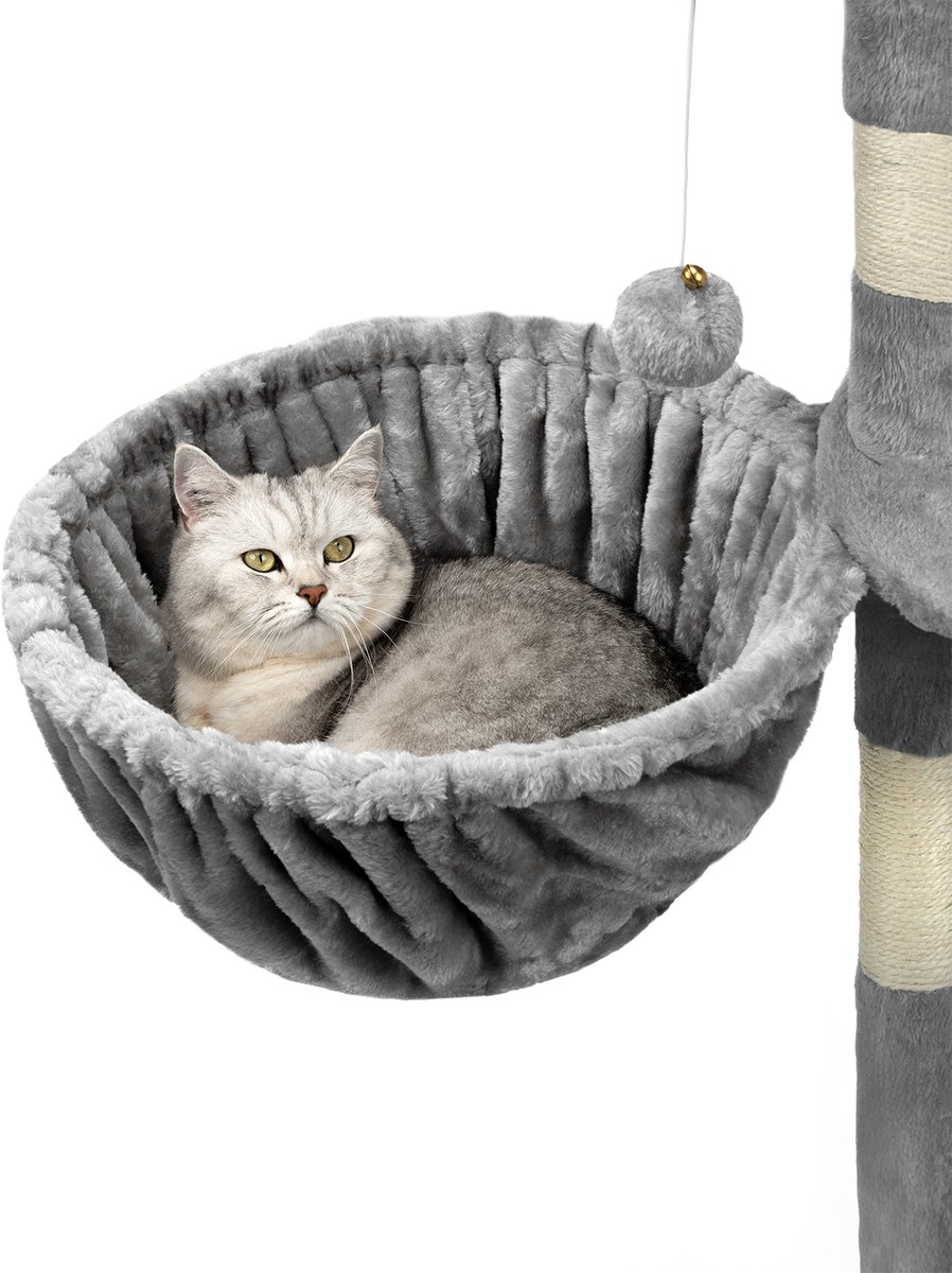 lionto Kattenmand voor krabpaal – Ø40 cm M8 bevestiging 25 cm, lichtgrijs