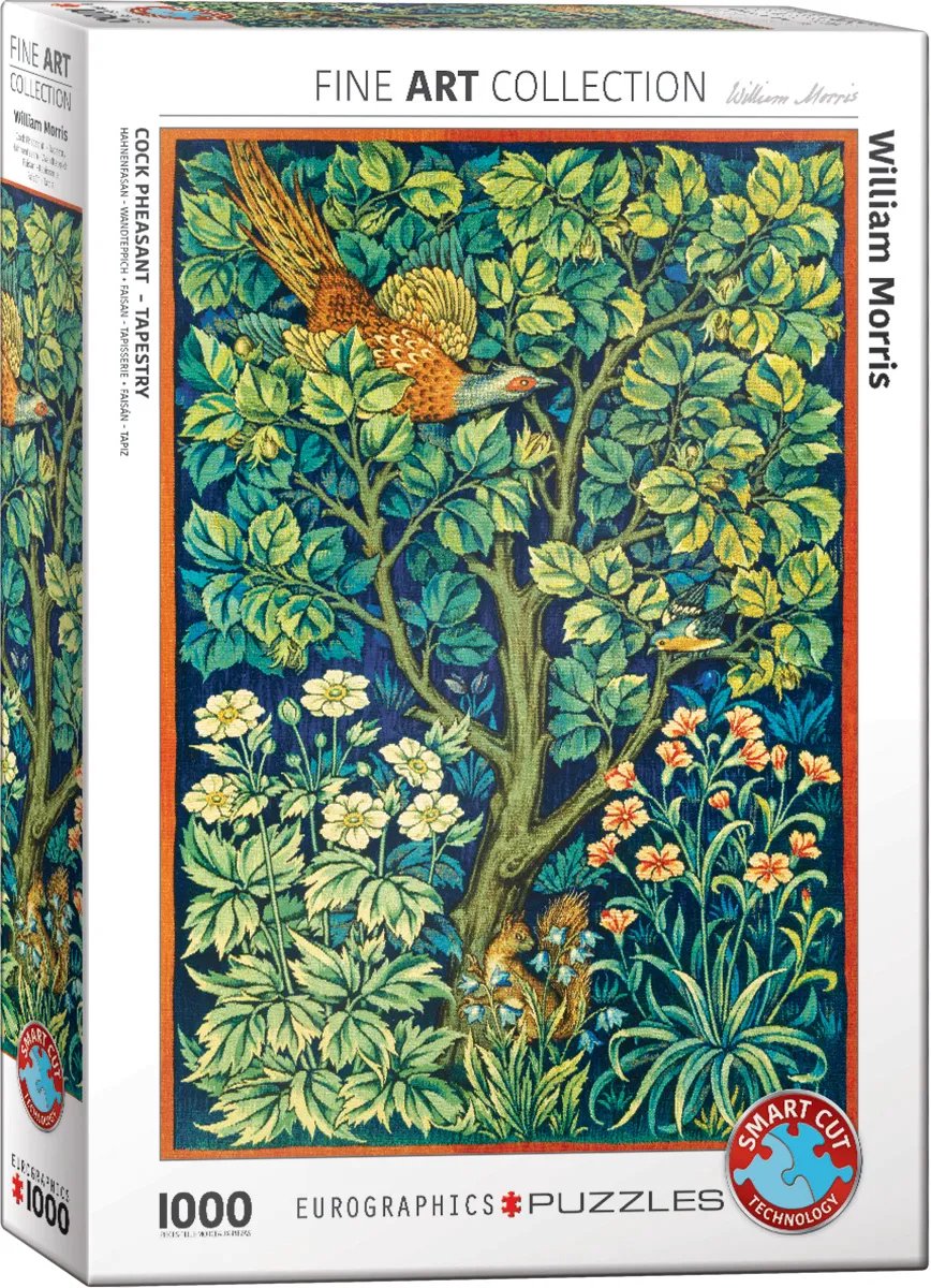 Eurographics - Fazant Haan ("Cock Pheasant") - William Morris - 1000 stukjes - 68×48cm - Fine Art Masterpiece Legpuzzel