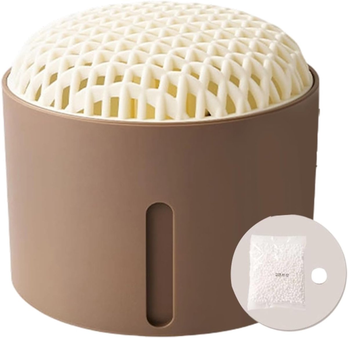 Vochtabsorberende doos - Vochtvreter - Kast en kamer - Niet-elektrisch herbruikbaar - 10x11x10 cm - Lichte koffie