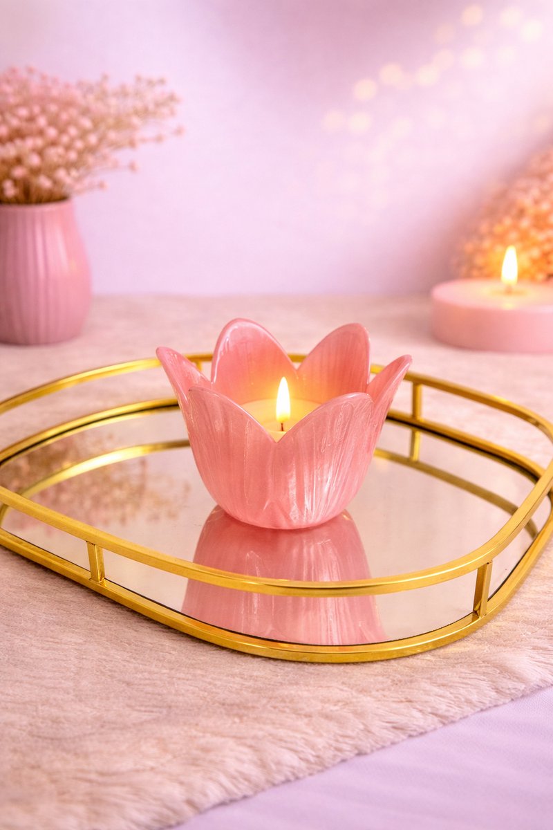 Tulp Waxinelichthouders! | Viva Femme | Kaarsen | Decoratie | Cadeau | Wonen | Roze