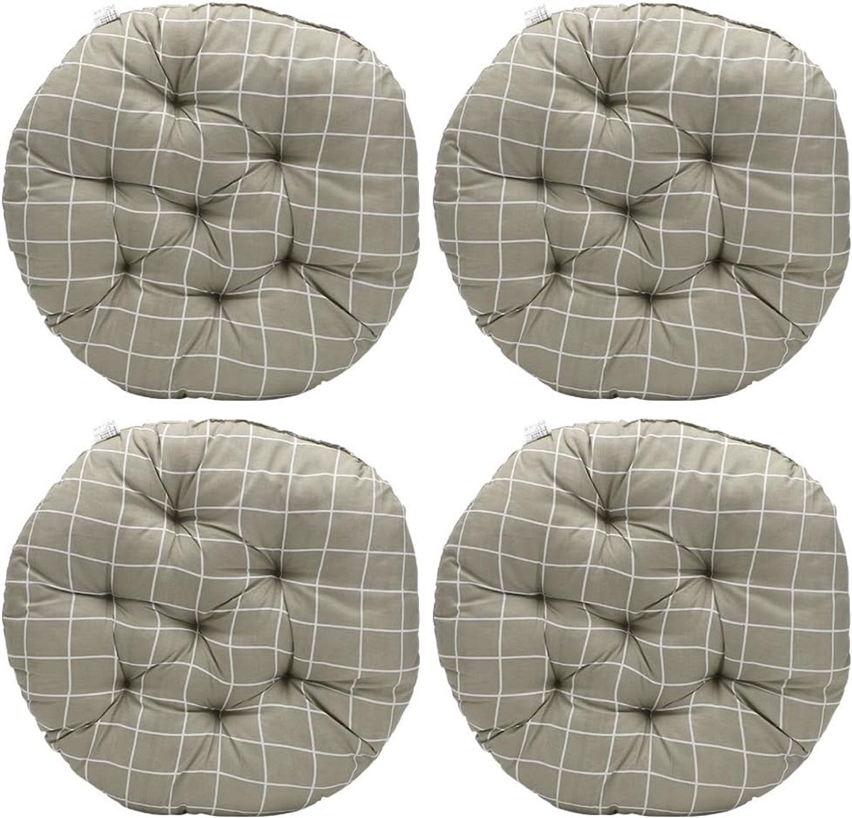 Imperatoris Zitkussen - Stoelkussen - Tuinstoelkussens - Eetkamer Kussen - Stoelkussens Eetkamer - Geschikt voor Binnen en Buitengebruik - Seat Cushion - 40 x 40 x 3 cm - 4 Delige Set - Grijs - van Imperatoris