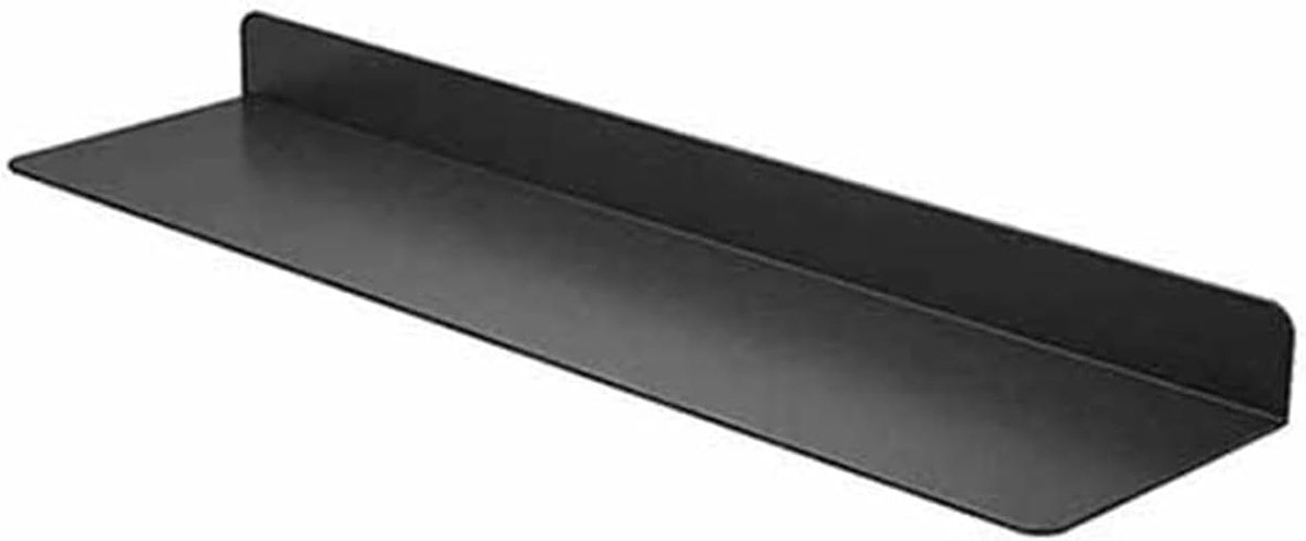 Zwarte Wandplank - Zwevende Plank LED - Decoratie Tonen - Ingebouwde LED Strip - 80 cm - Z