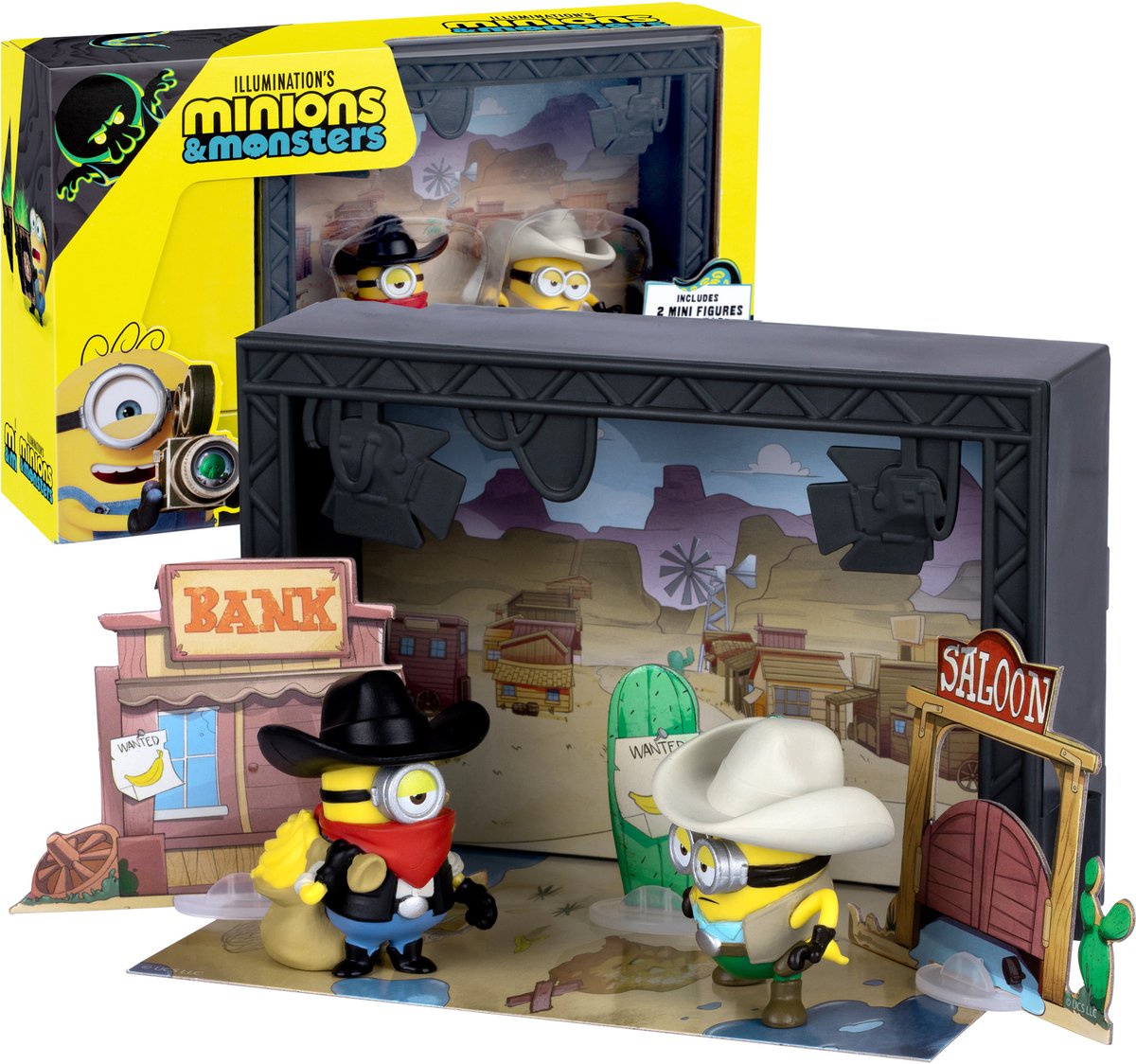 Minions & Monsters - Old Western Filmstudio - Incl. 2 Minions figuurtjes en western-accessoires