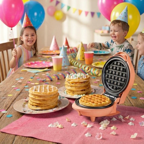 Bestron Wafelijzer - AMW500PE - 550W - Mini wafel - Anti aanbaklaag - Oranje - 5 jaar garantie van Bestron — afbeelding 4