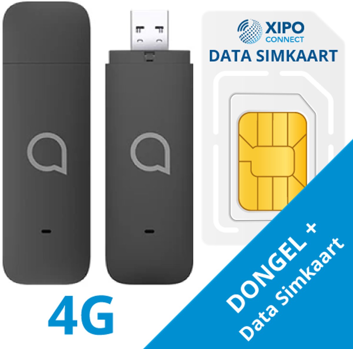 XIPO CONNECT - 4G Dongel - incl. Data Simkaart Nederland + 10 GB Data
