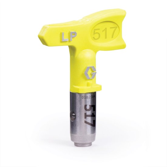 Gele spuittip met 'LP 517' aanduiding en Graco logo.