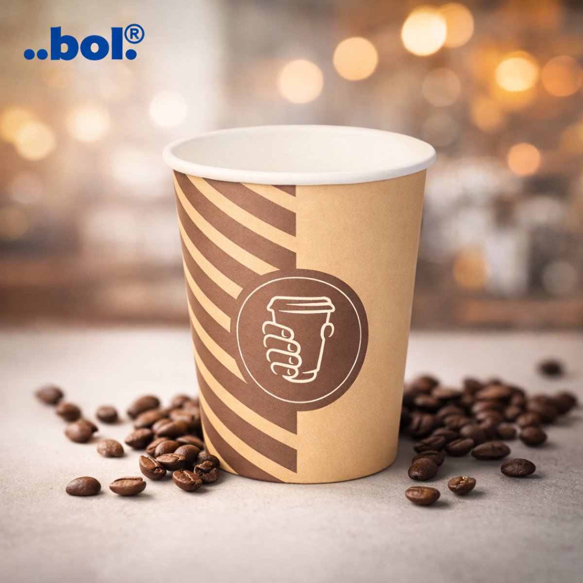 ECO Koffiebeker 8oz 240 ml Bruin_Wit - 100 Stuks- wegwerp papieren bekers karton kraft – drank bekers – drinkbekers- koffie beker – wegwerpbeker – Koffiekopjes – Koffiemokken - Warme en Koude Dranken