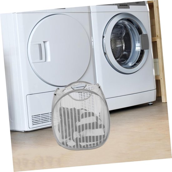 Wasmand Opvouwbaar - Kledingmand Speelgoedmand - Opruimen Thuis - Met Handgrepen - 42x37x37cm - Grijs — afbeelding 3