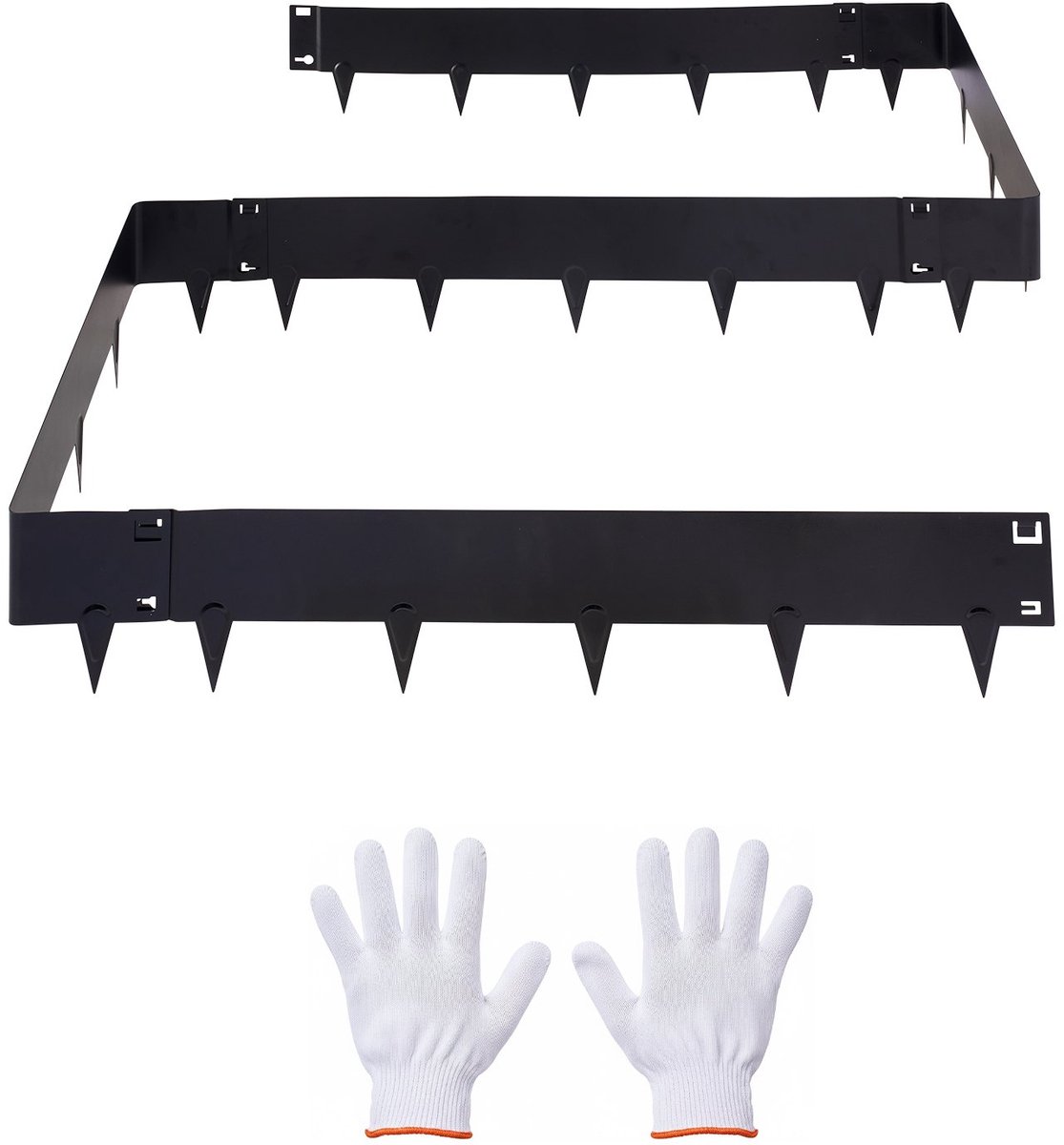 Gazonrand & Kantopsluiting - Metalen Randafwerking - Set Van 6 - Afmeting 101,6 x 20,7 cm - Gegalvaniseerd Staal - Buigbaar - Maairand Voor Bloembedden & Tuinpaden - Zilvergrijs