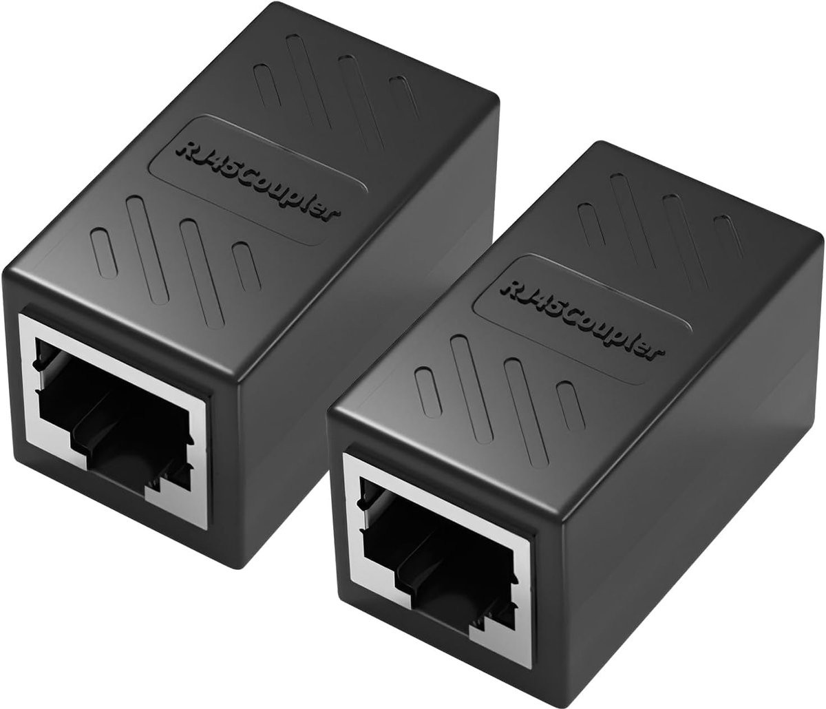 RJ45 Koppeling - Ethernet Verlenging - Netwerk Uitbreiden - Afgeschermd Anti-interferentie - 33 x 20 x 19 mm - Zwart