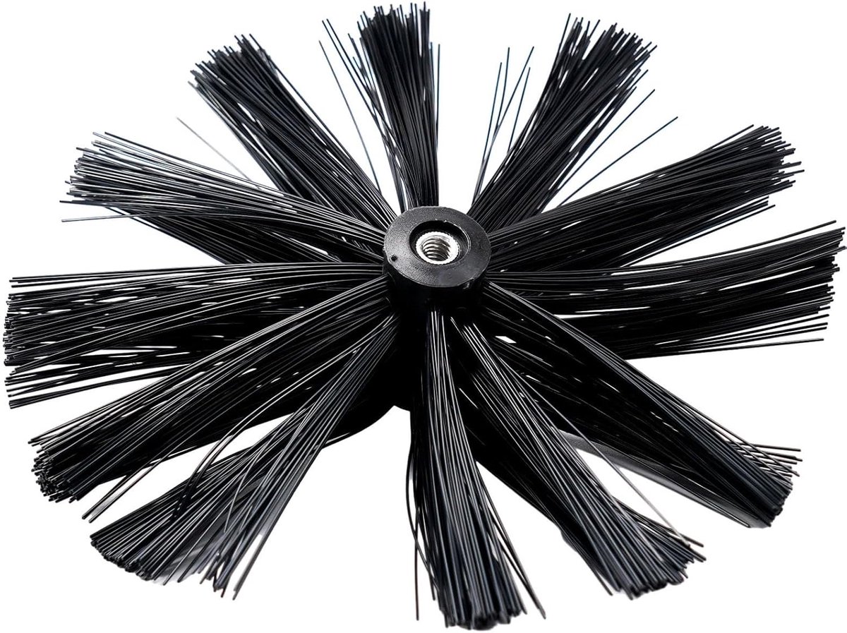 Schoorsteen Borstel - Droger Vent Reiniger - Schoorsteen Onderhoud - 200mm Nylon Varkenshaar - M8 Draad - Zoals Afgebeeld