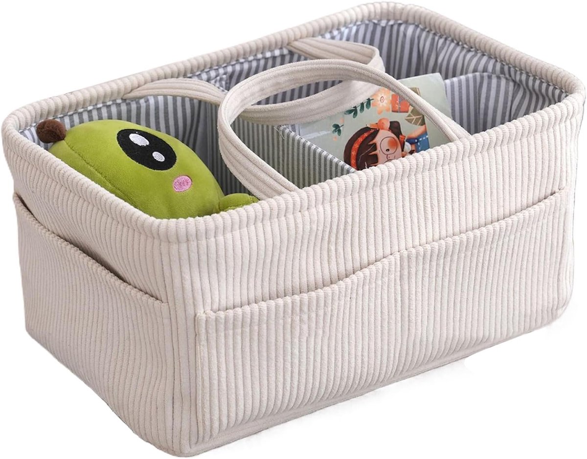 Luiermand Organizer - Babykamer Tas - Baby Benodigdheden - Gestructureerd Ontwerp - 38 x 25 x 18 cm - Beige