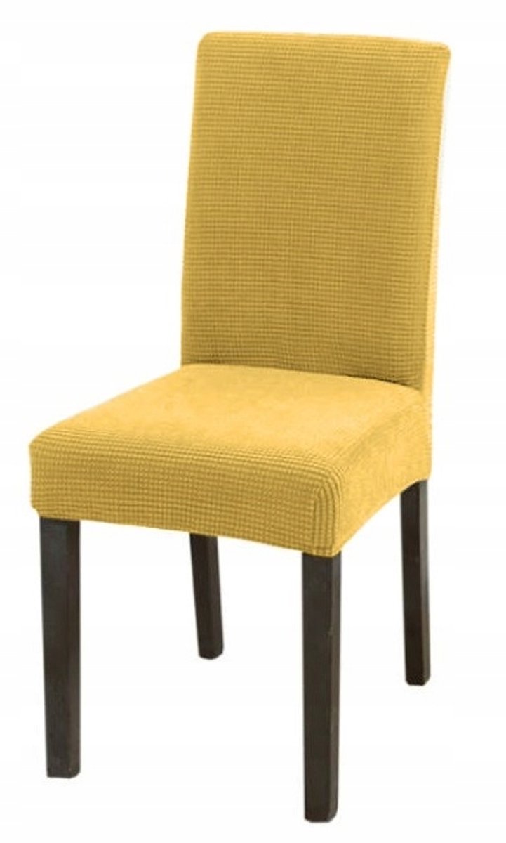 Meble odNowa - Jacquard Stoelhoes - Mosterdkleur - Hoge Kwaliteit - Elastaan Mix